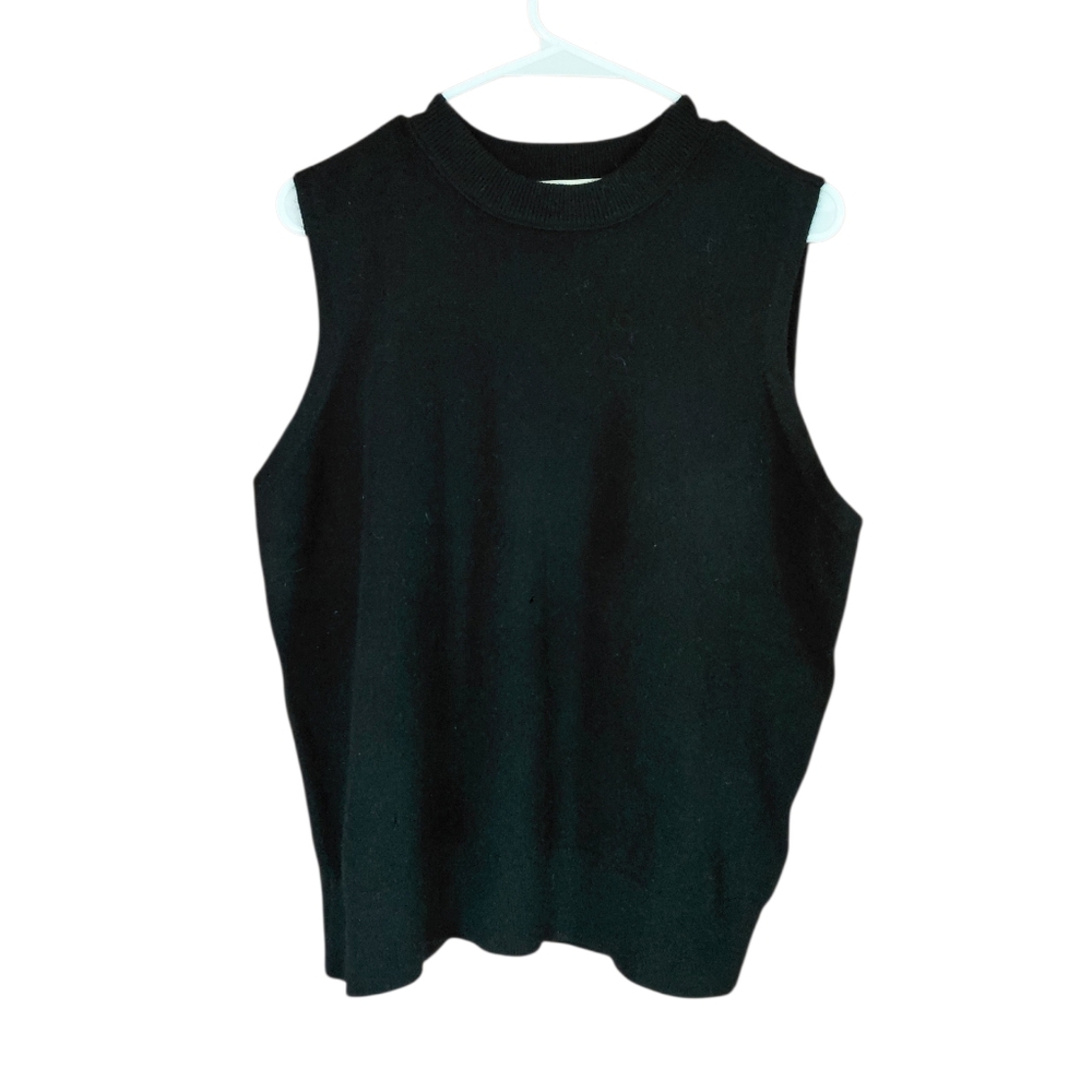 (Re)sponsible Madewell Black Cashmere Crewneck Sweater Vest - Picture 2 of 4